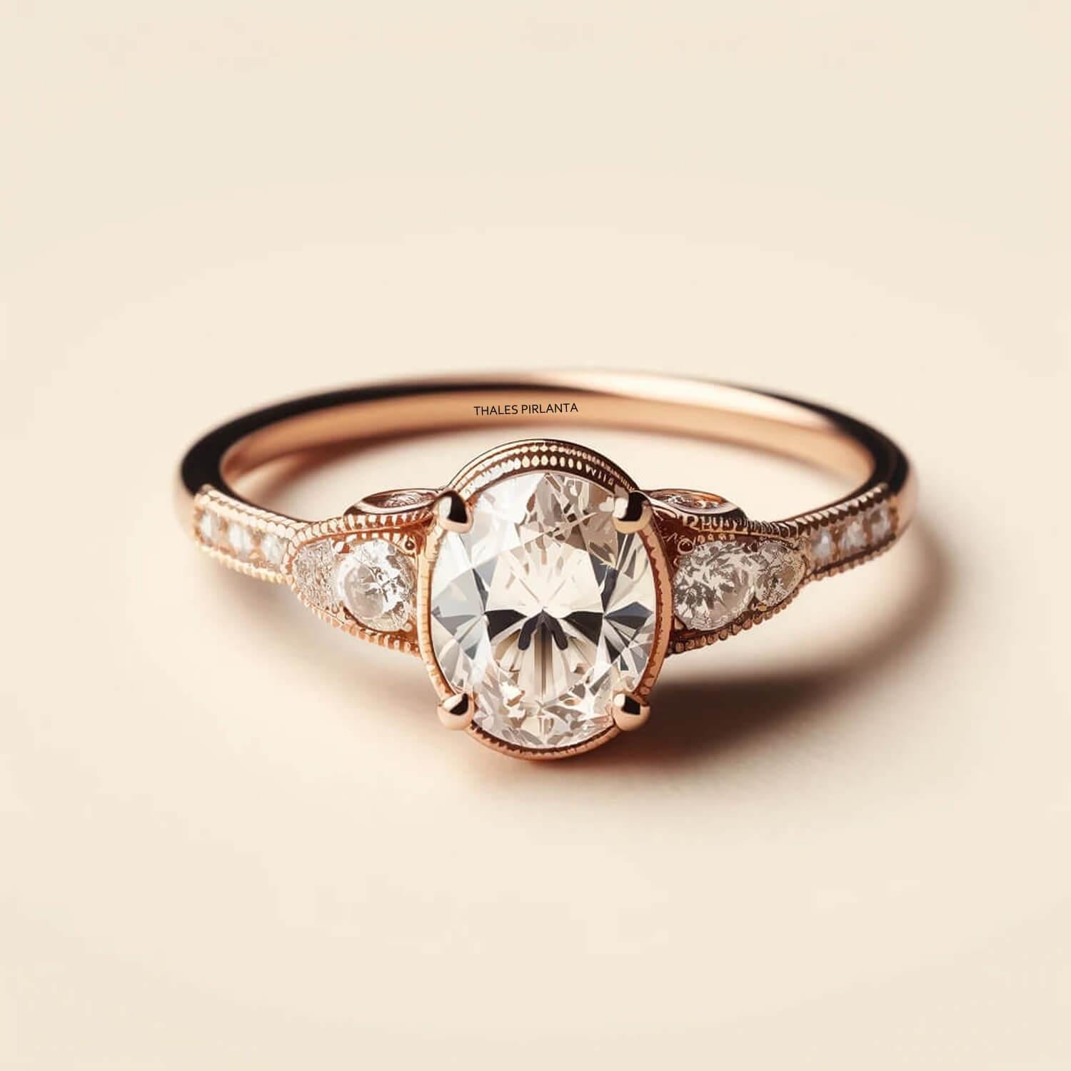0,90 Karat Vintage Oval Yüzük