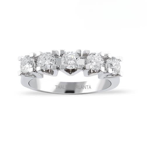 5 Taş Pırlanta Alyans Modeli 1.50 Karat D Color