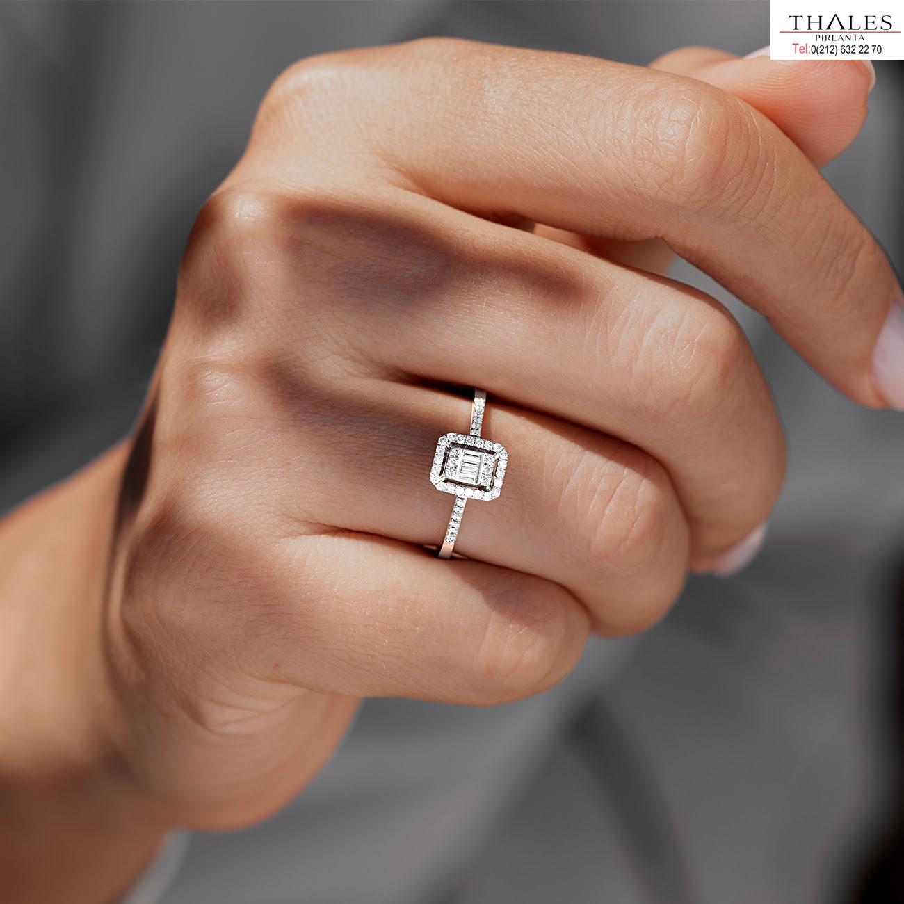 Baget Yüzük 0.24 Karat F VS