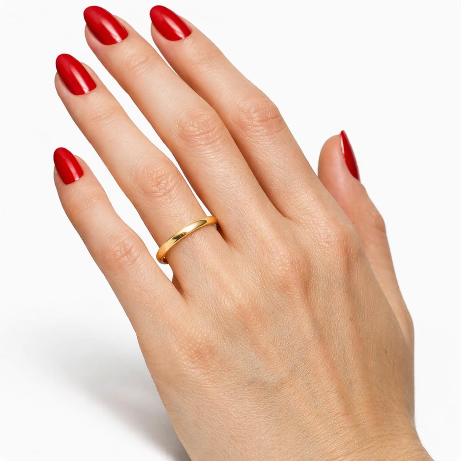 İnce Sarı Altın Alyans Kadın Modeli (6-9 ölçü)