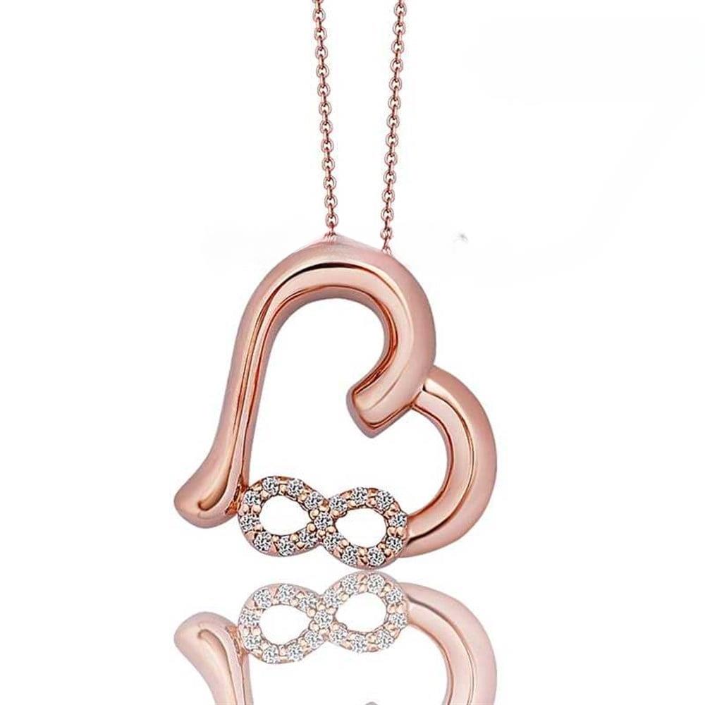 Kalp Ve Sonsuzluk Pırlanta Kolye 0.10 Karat G VS 