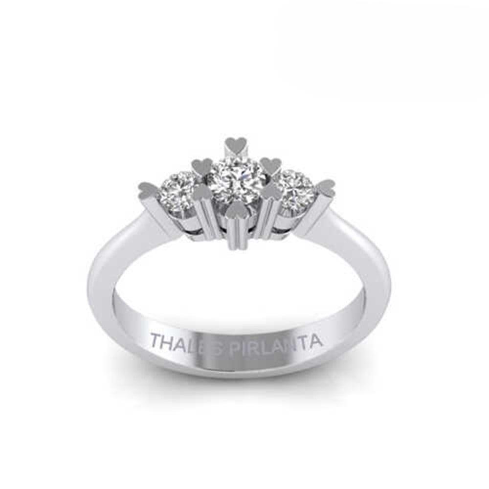 Kalpli Tria Pırlanta Yüzük 0,26 Karat 