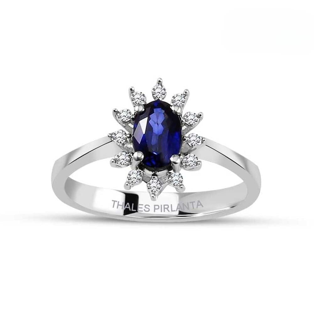Oval Taşlı Safir Yüzük