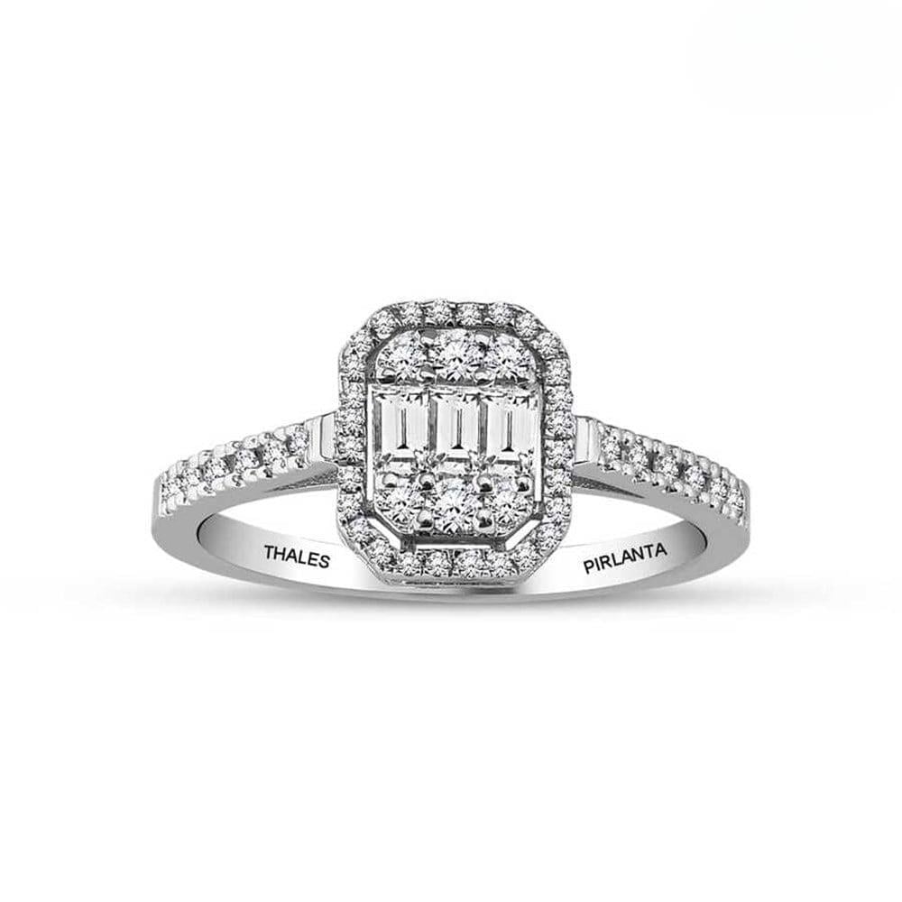 Pırlanta Baget Yüzük 0.56 Karat F VS