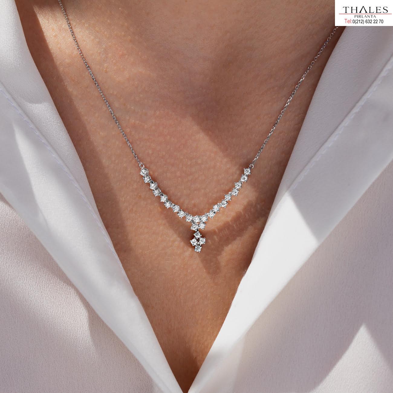 Pırlanta Kolye 0.90 Karat F Renk