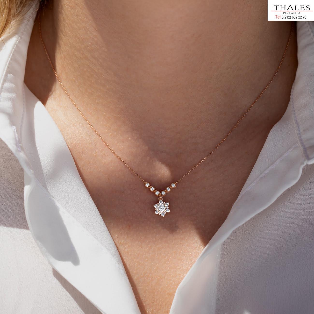 Pırlanta Kolye Vintage Tasarım