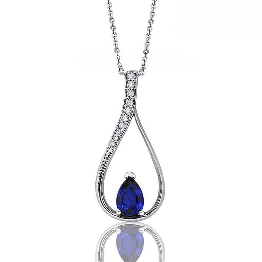 Pırlantalı Safir Kolye 0.73 Karat