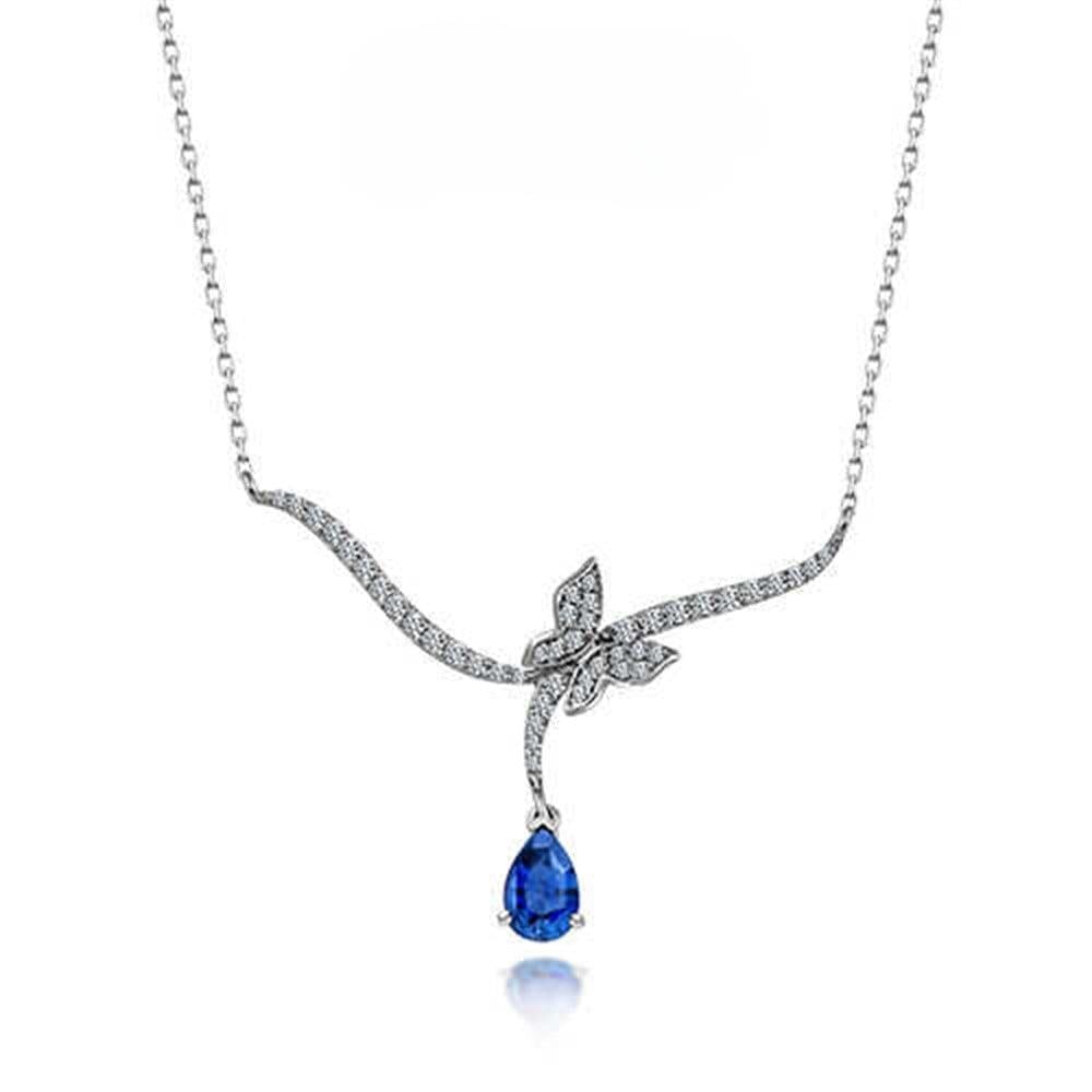 Pırlantalı Safir Kolye 0.65 Karat 