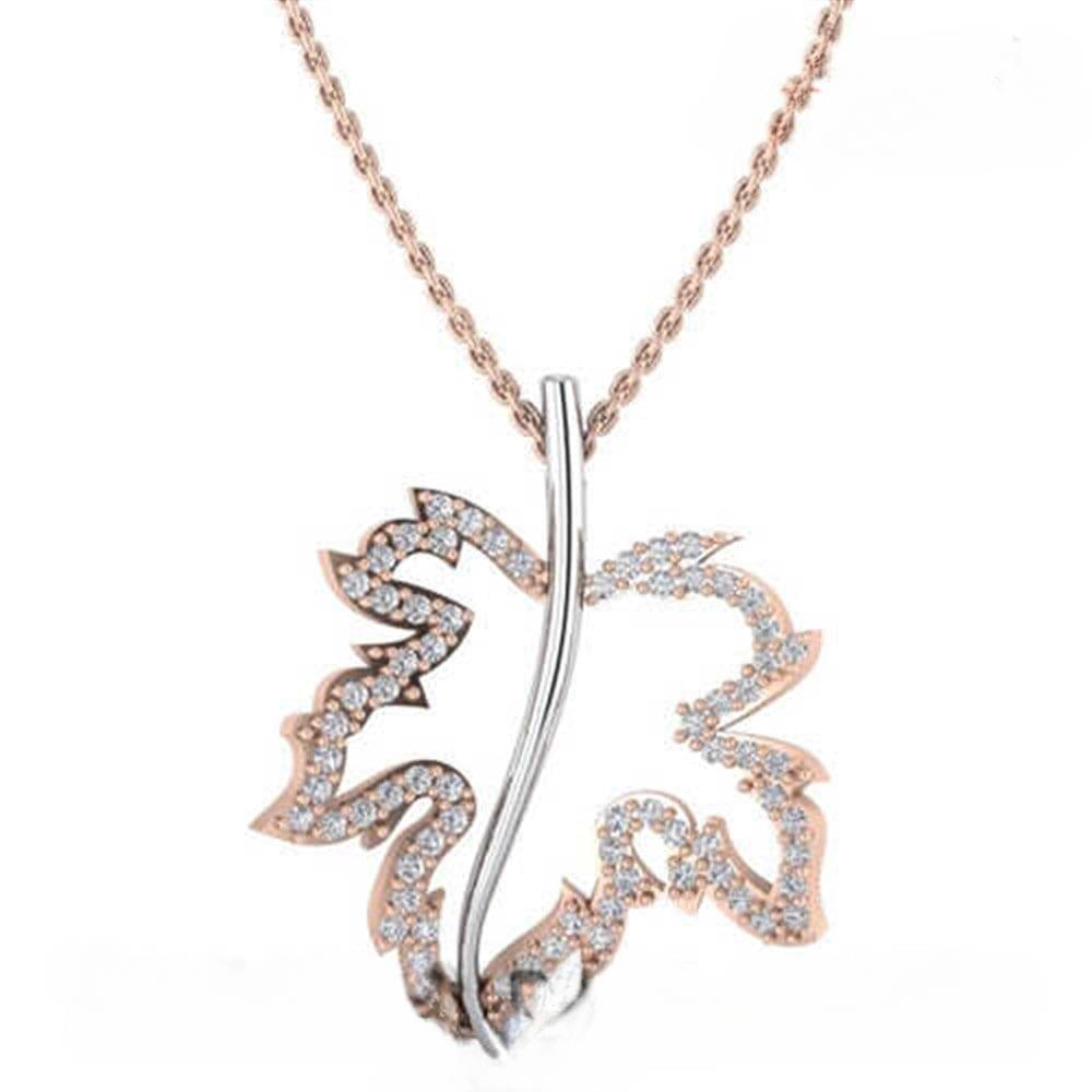 Pırlantalı Yaprak Kolye Modeli 0,60 Ct F VS