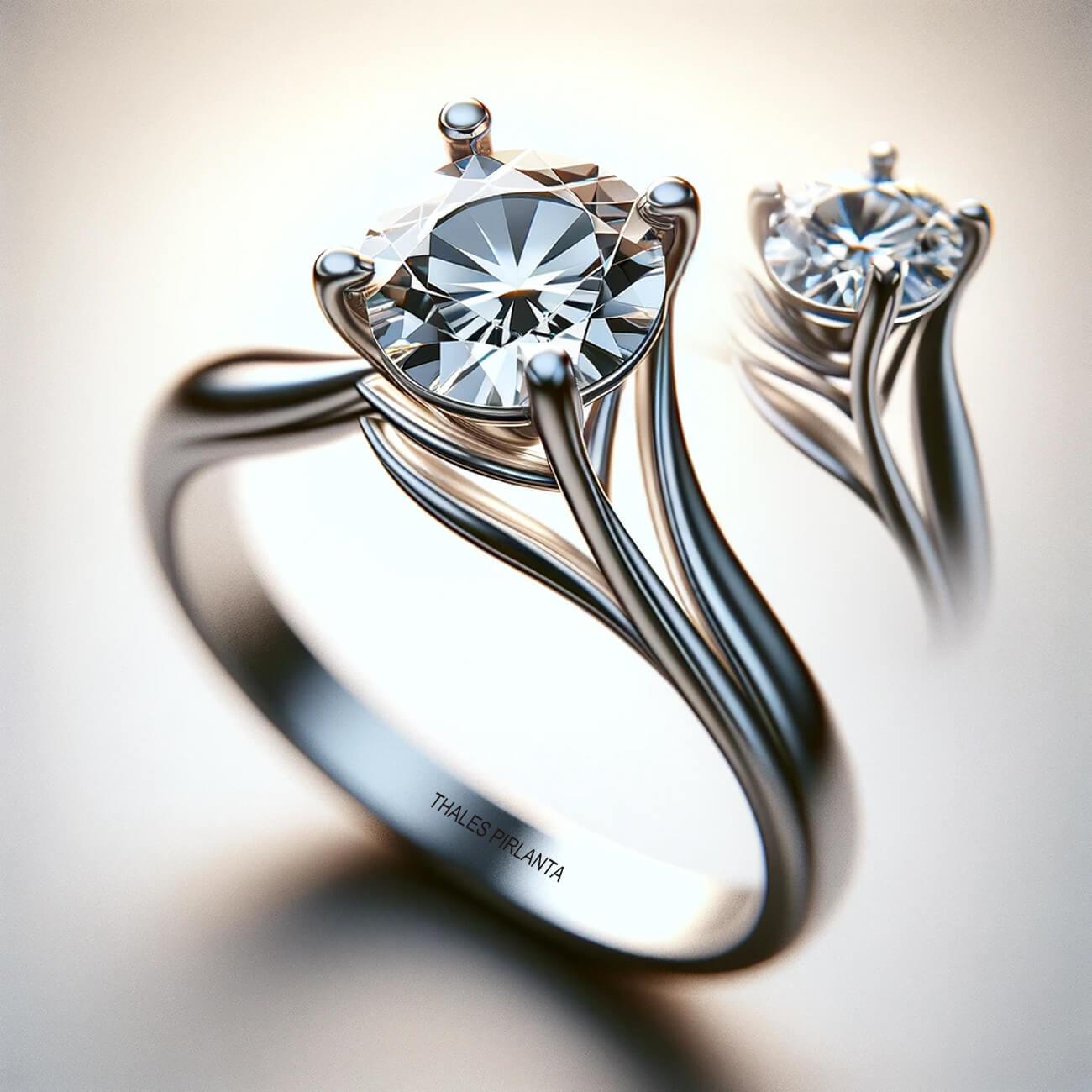 Tek Taş Pırlanta Yüzük 0,80 Karat F SI2 GIA