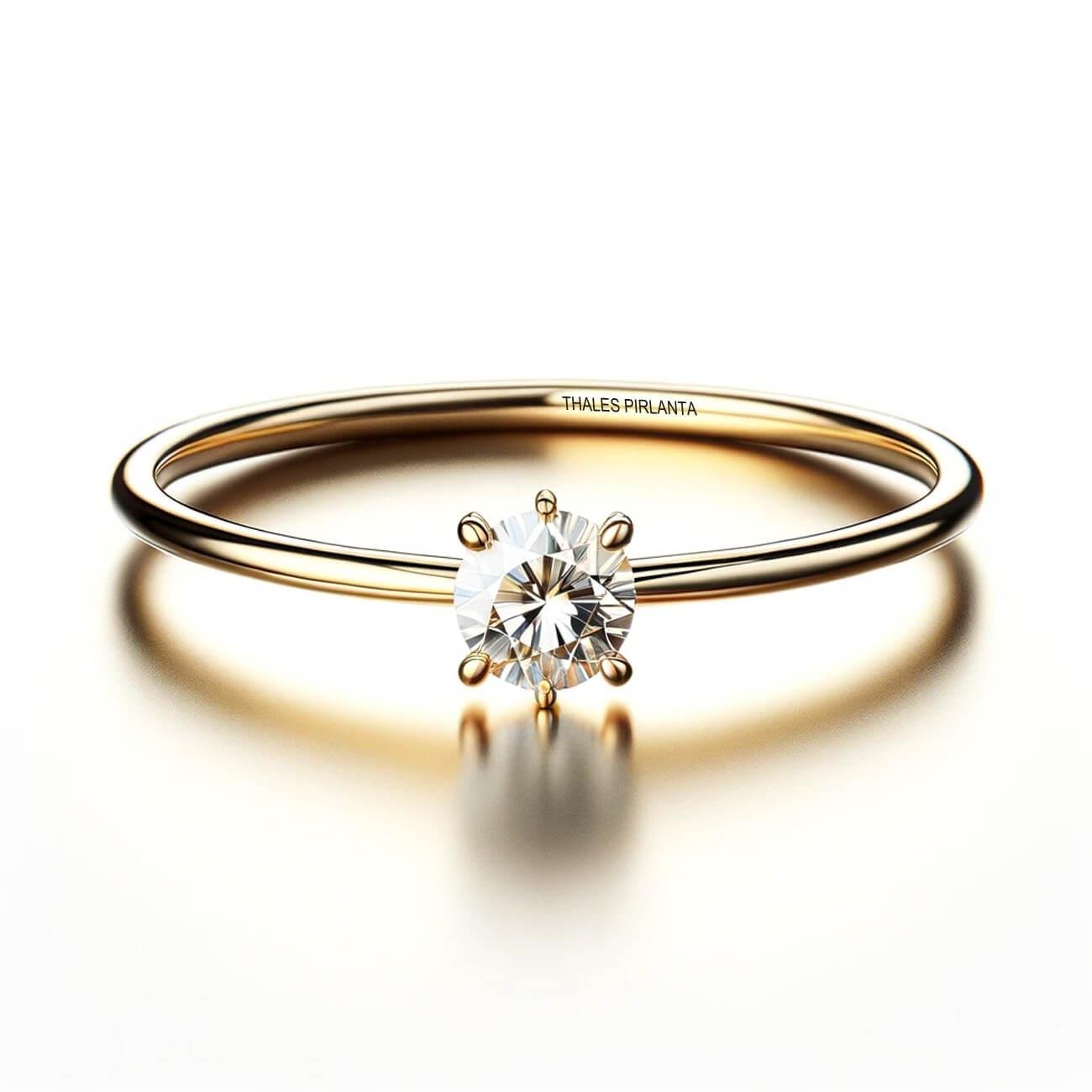 Tektaş Pırlanta Yüzük HRD Sertifikalı 0,30 E SI2