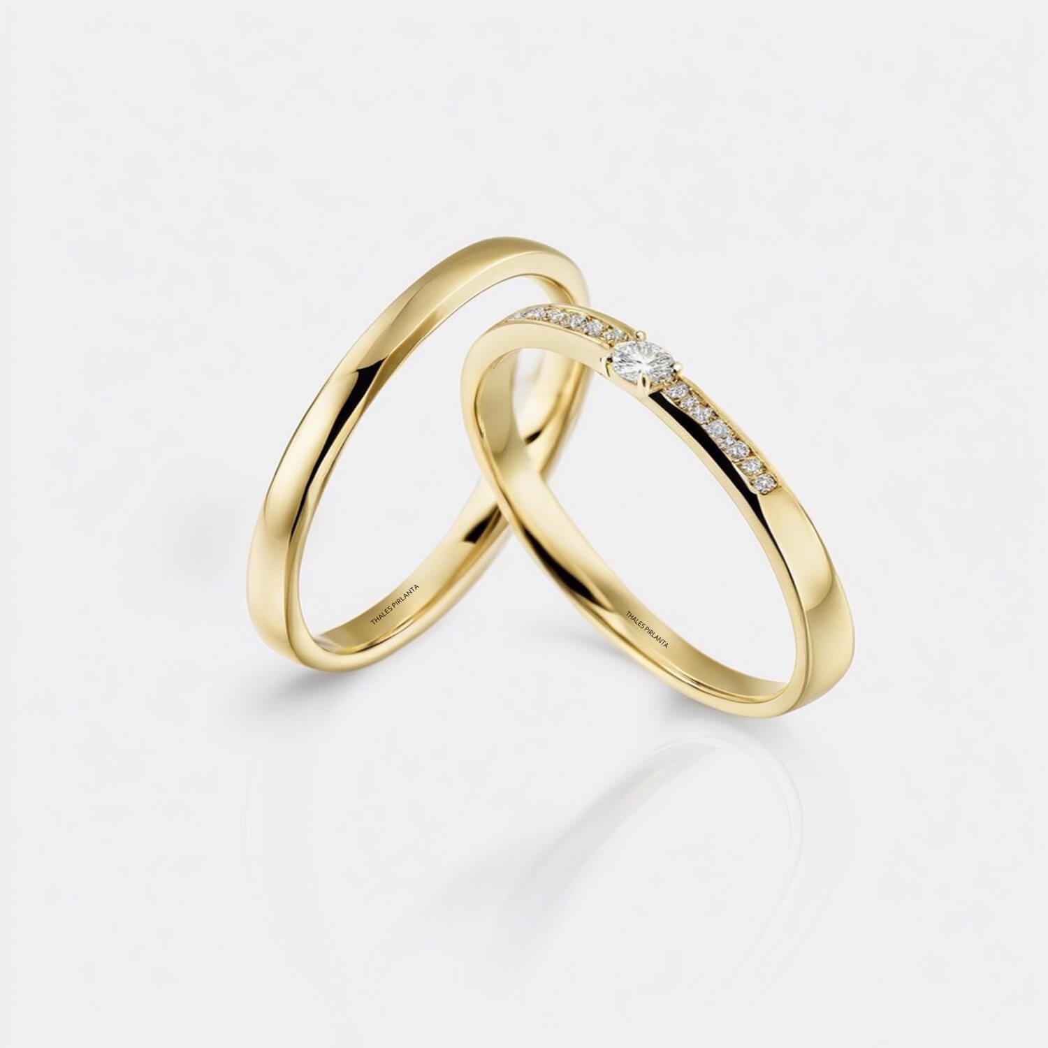 Üç Renk Evlilik Alyans Modeli