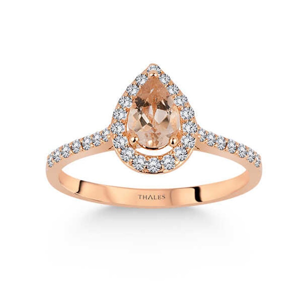 Vintage Pırlantalı Morganit Yüzük