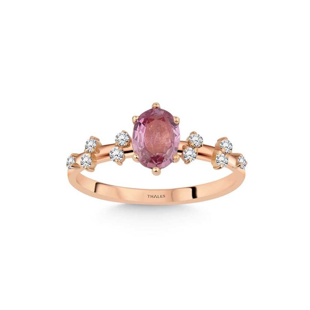 Vintage Pırlantalı Pink Safir Yüzük