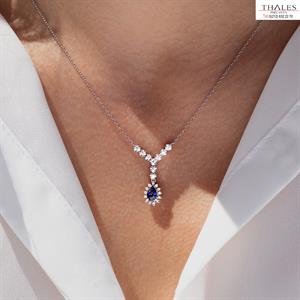 Pırlanta Kolye Safir Taşlı