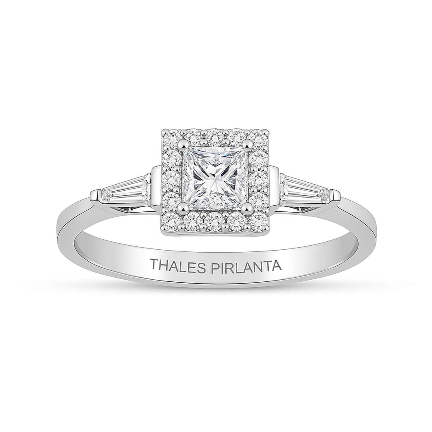 0.57 Karat F VS Prenses Kesim Pırlanta Yüzük