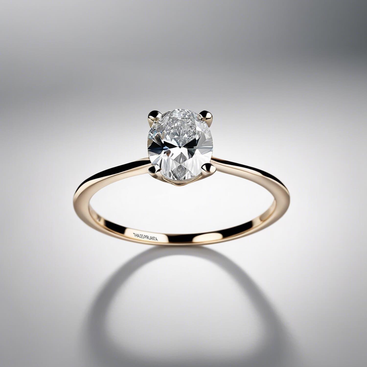 0.50 Karat F Renk GIA Sertifikalı Oval Kesim Yüzük