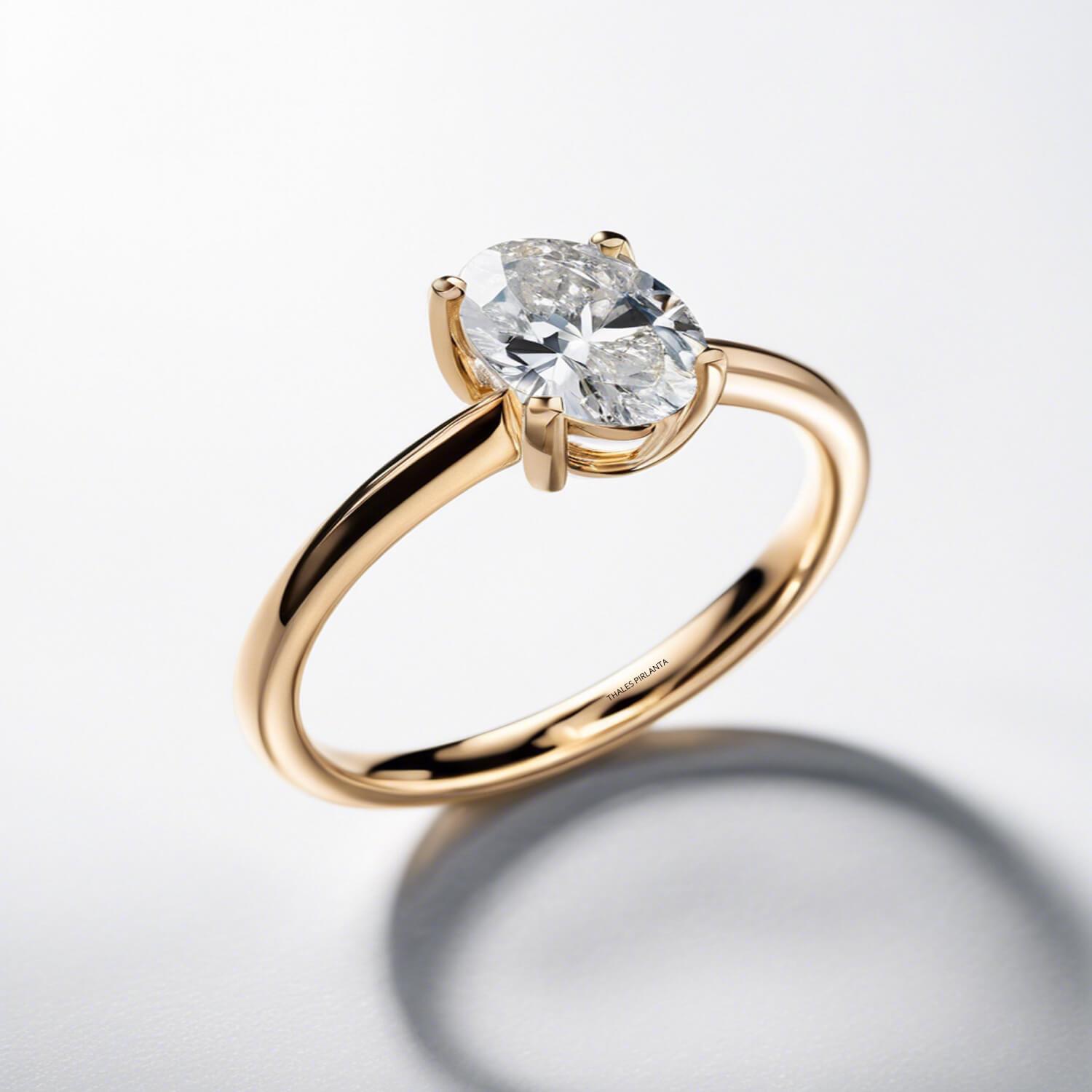 0.50 Karat GIA Sertifikalı F VS2 Oval Tektaş Pırlanta