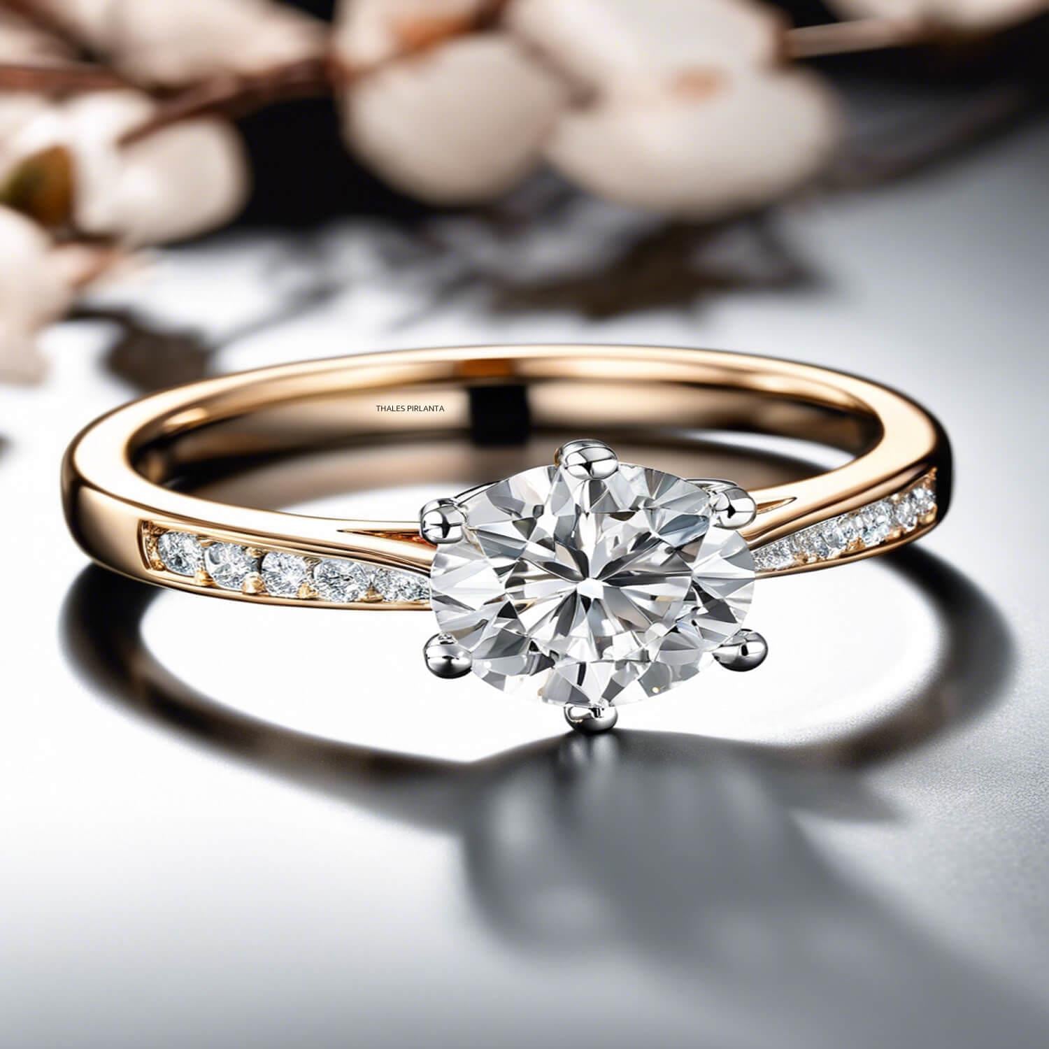 0.80 Karat D Renk GIA Kenarı Taşlı Tektaş Pırlanta Yüzük