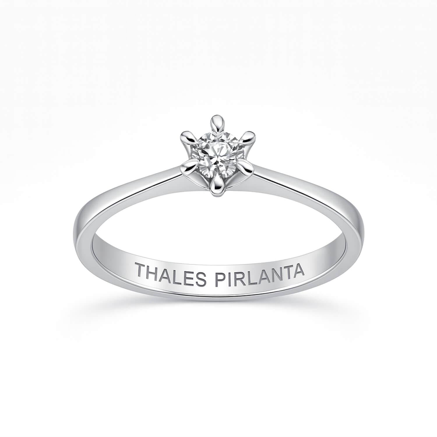 0.14 Karat 6 Tırnaklı Pırlanta Yüzük Modeli