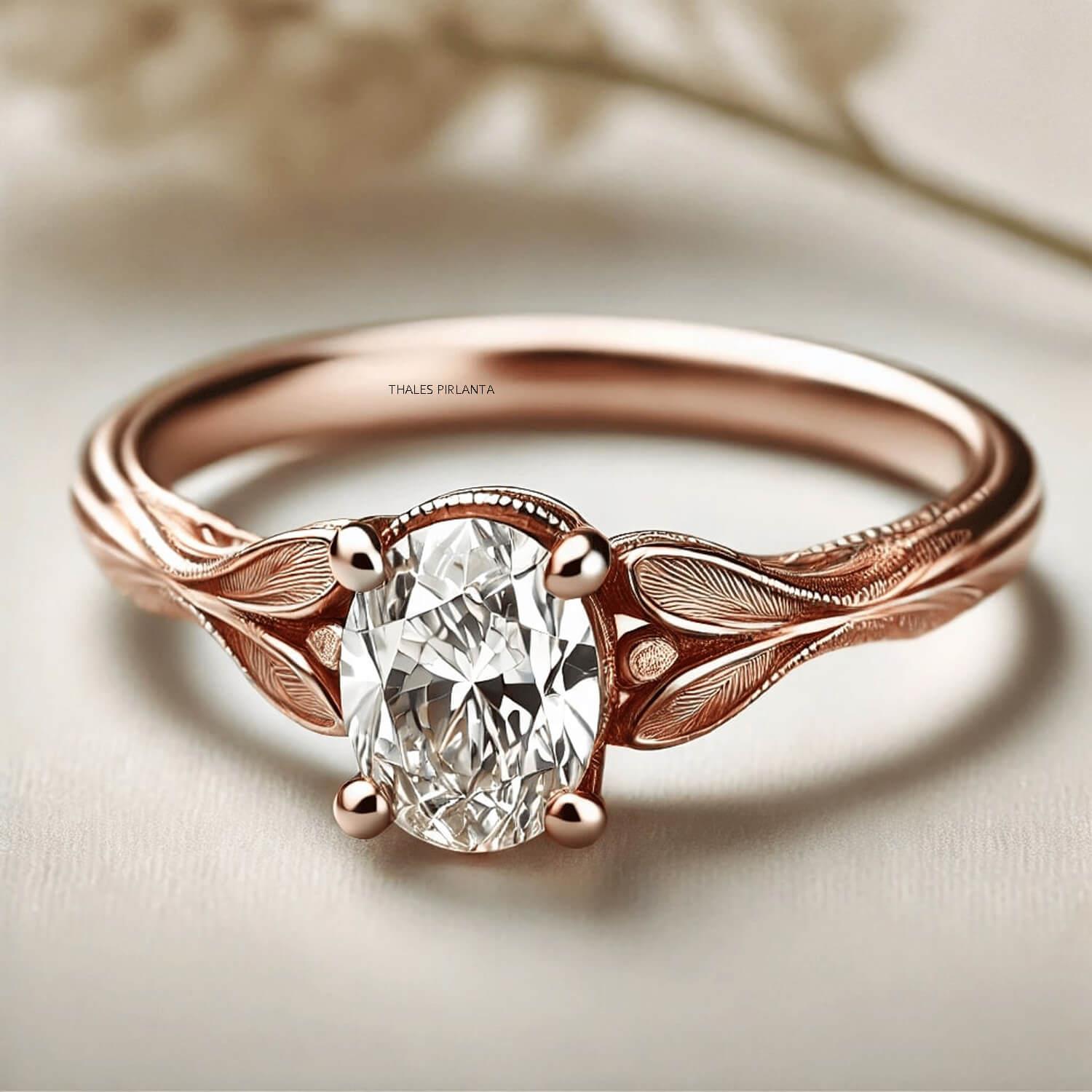 0.90 Karat E SI2 GIA Vintage Evlilik Yüzükleri