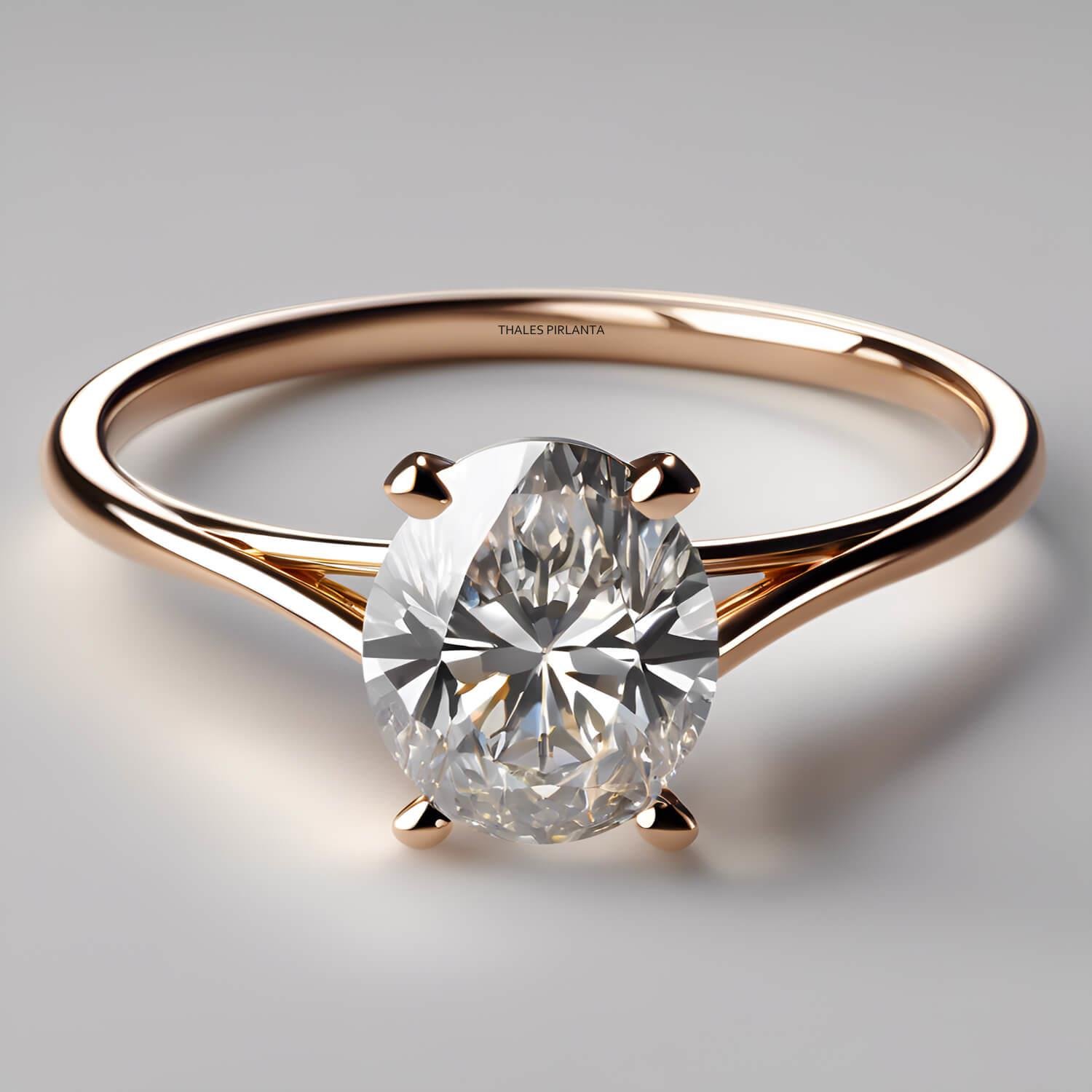 0.50 Karat D SI1 GIA Sertifikalı Oval Kesim Tektaş