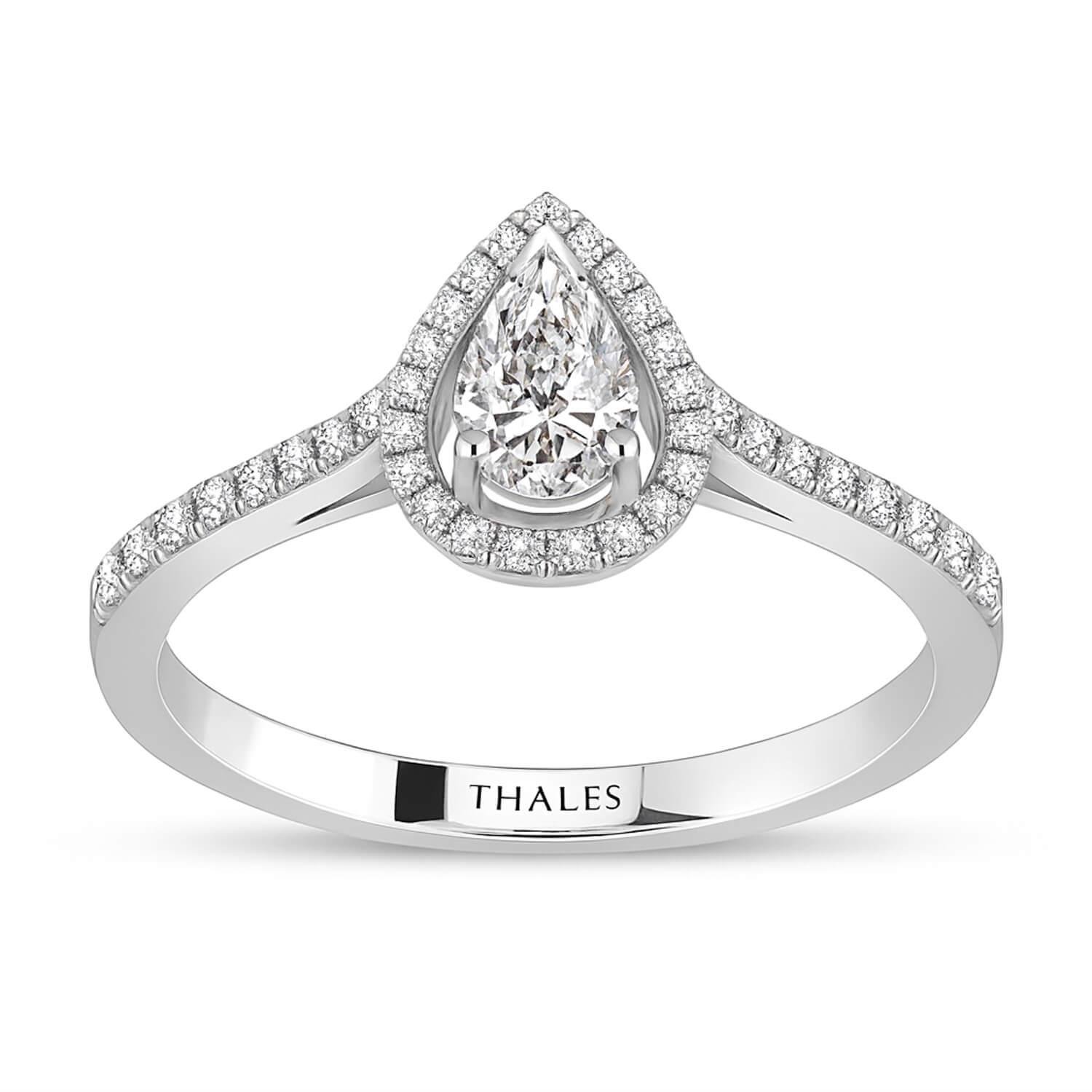 0.45 Karat F SI Damla Kesim Pırlanta Yüzük