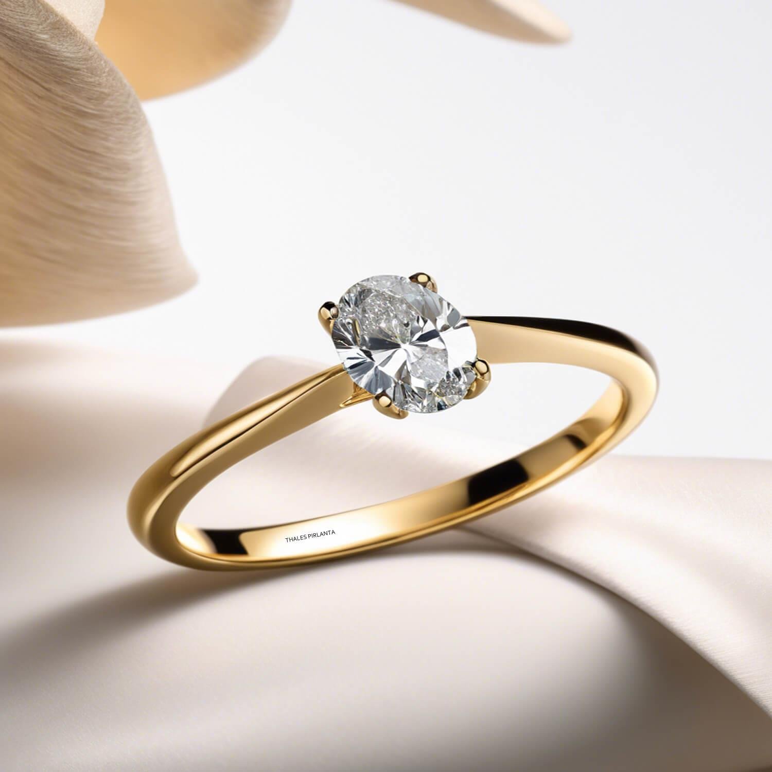 0.50 Karat E VS2 GIA Sertifikalı Oval Tek Taş