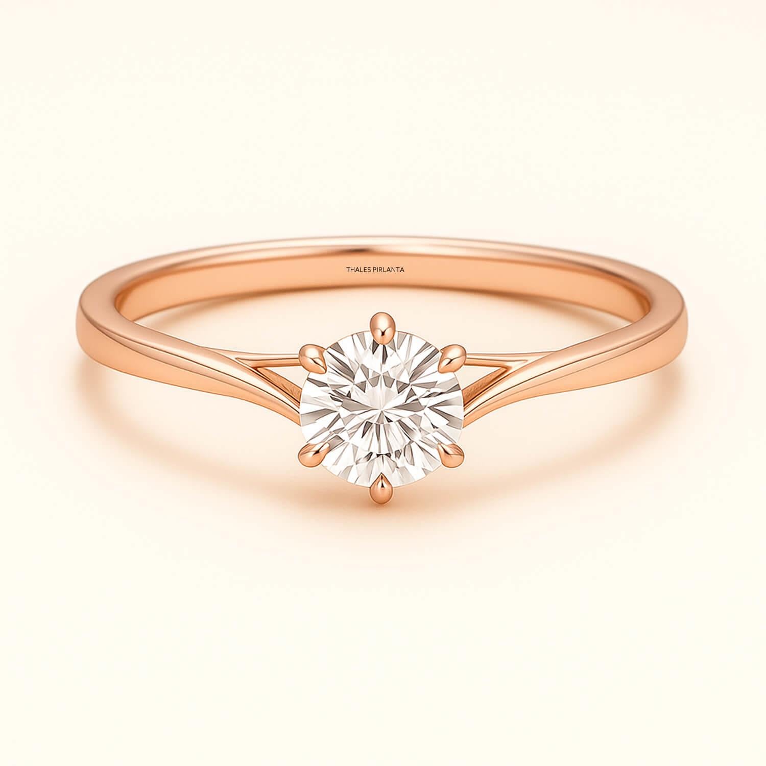 0.50 Karat D VVS1 Tektaş Pırlanta Evlilik Teklifi Yüzük