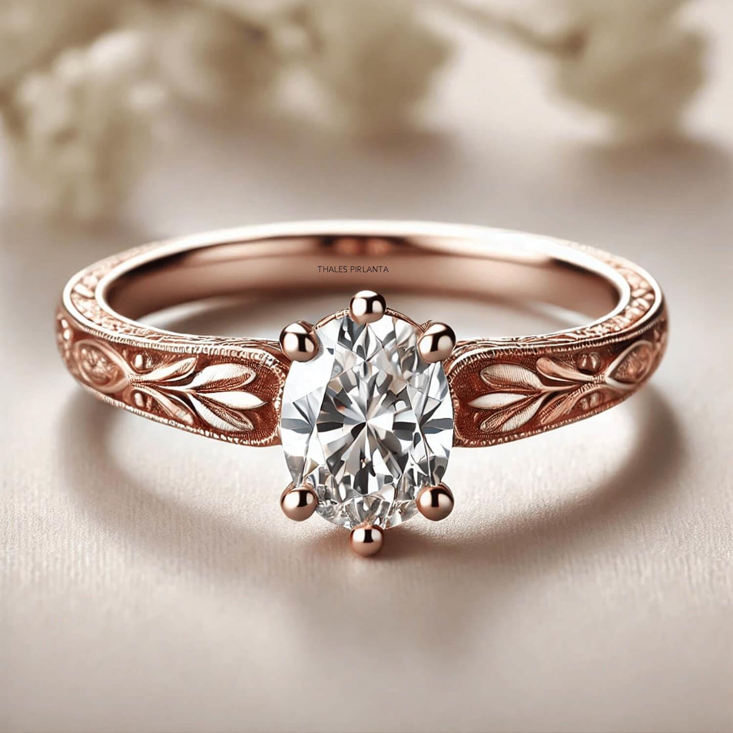 0.50 Karat GIA Vintage Evlilik Teklifi Yüzükleri