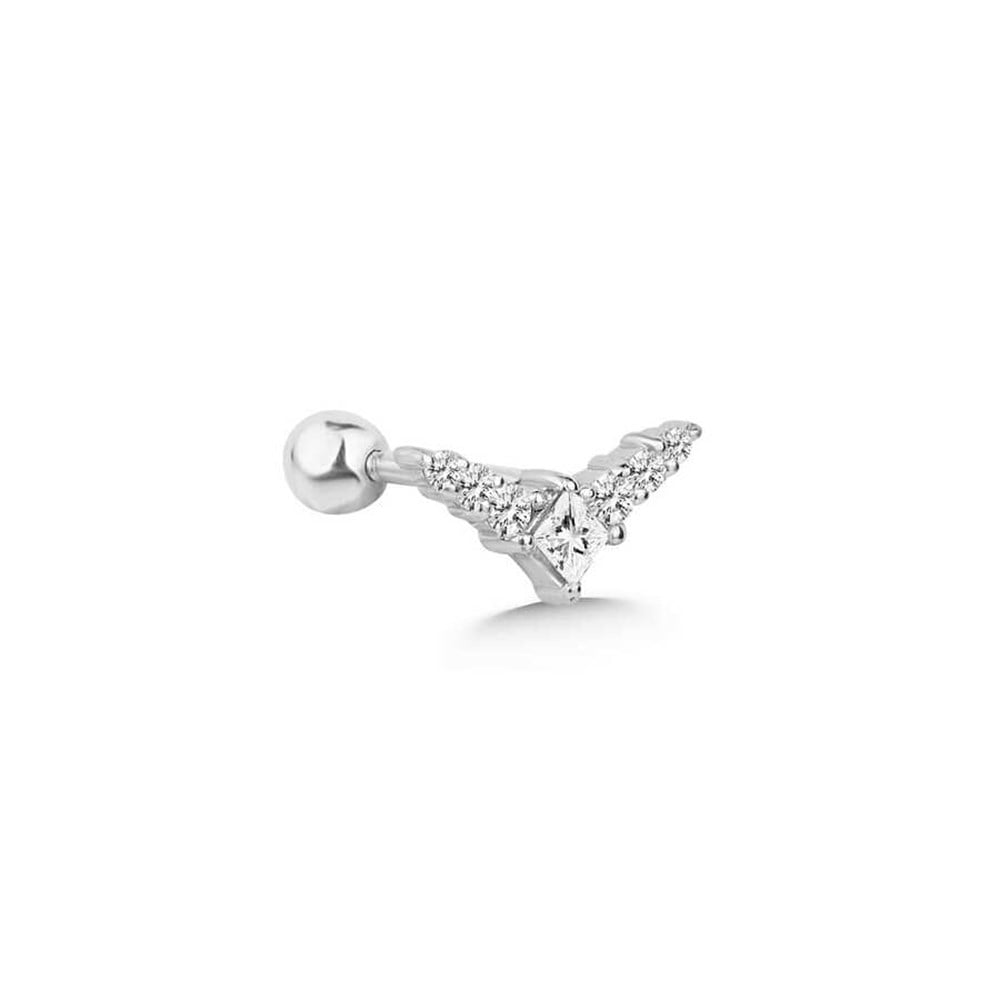 0,08 Karat Prenses Pırlantalı Tragus Piercing