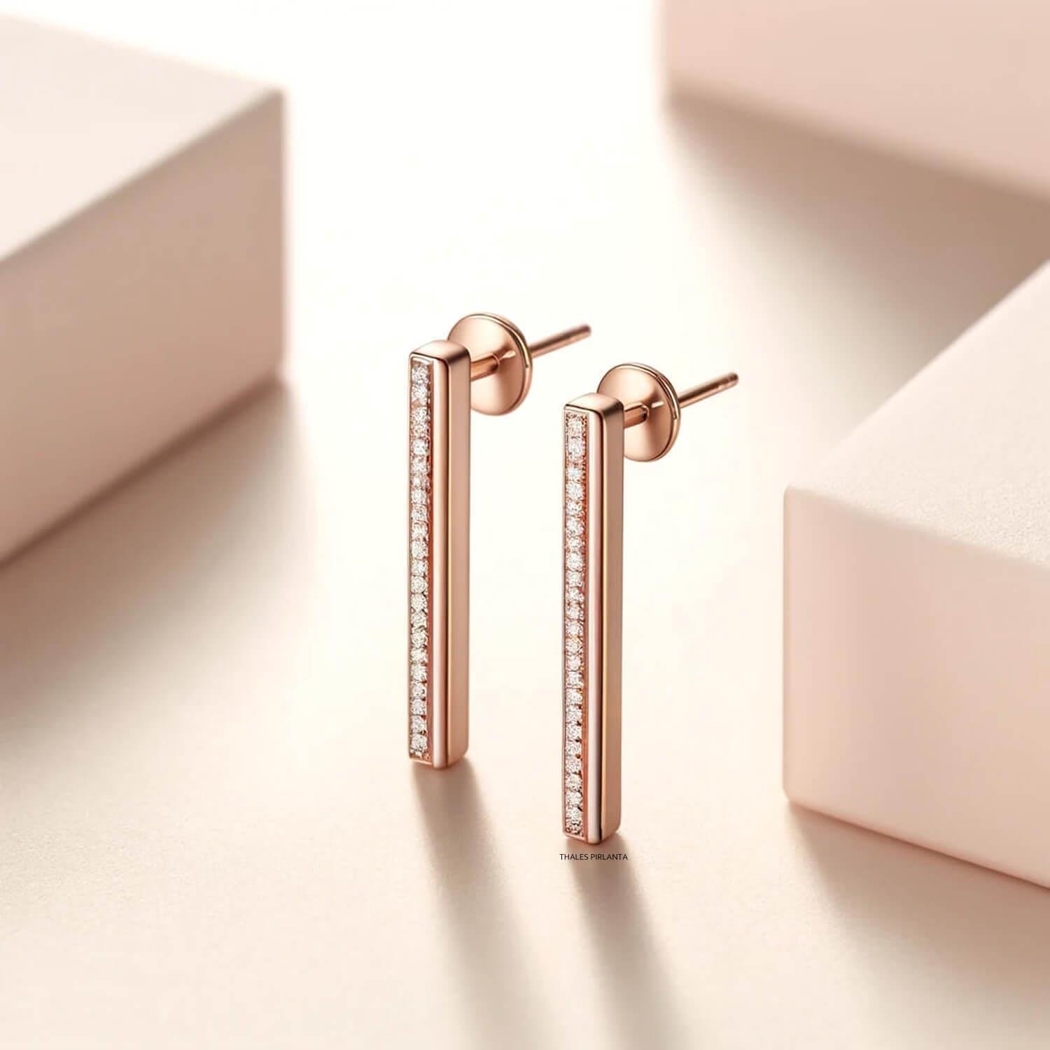 0,10 Karat Pırlanta Küpe Modeli