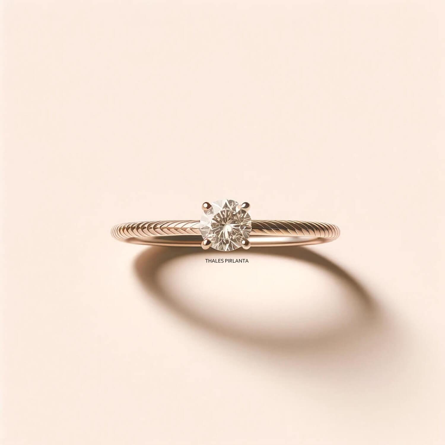 0,20 Karat E Renk Vintage Tektaş Pırlanta