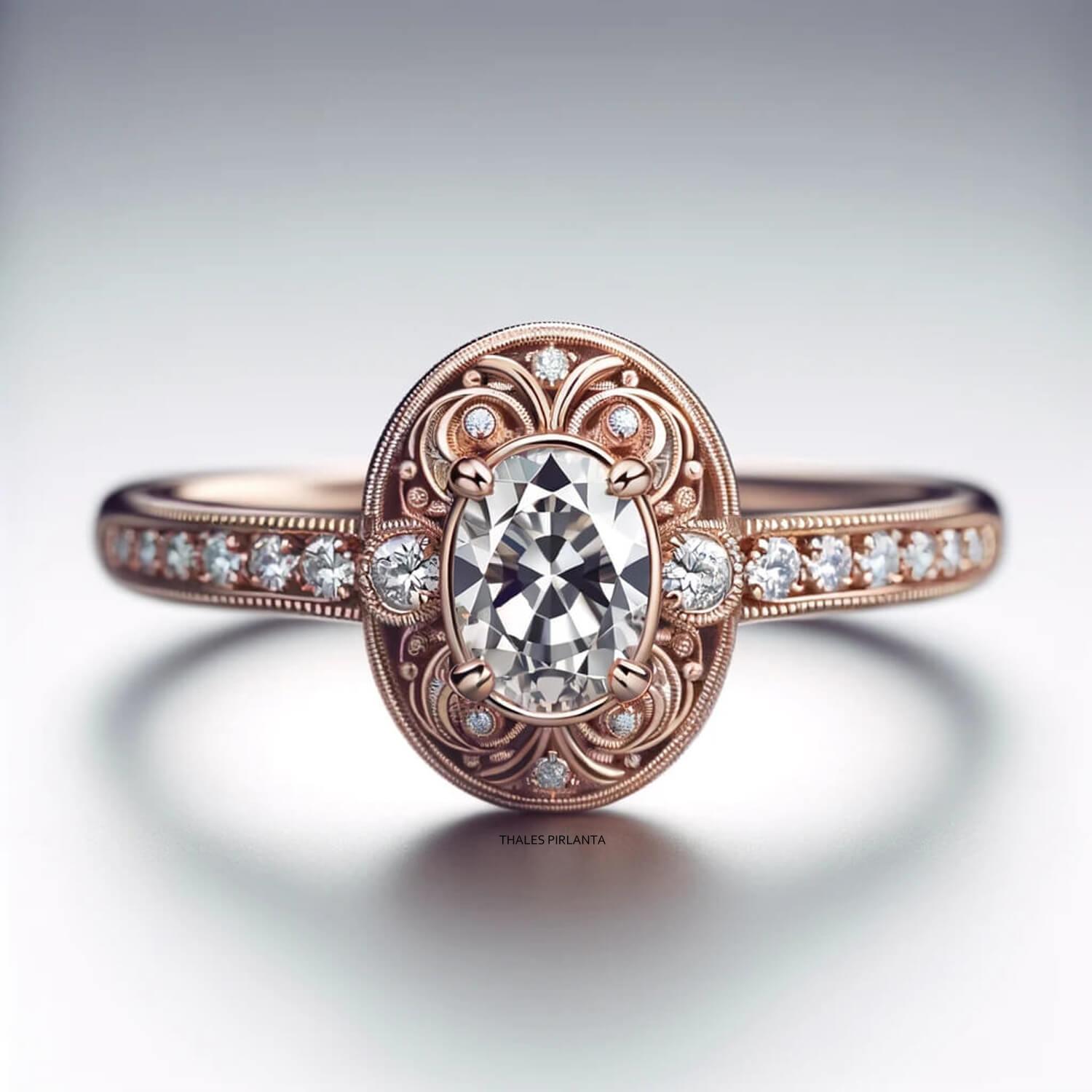 0,20 Karat Pırlantalı Serenade Retro Yüzük