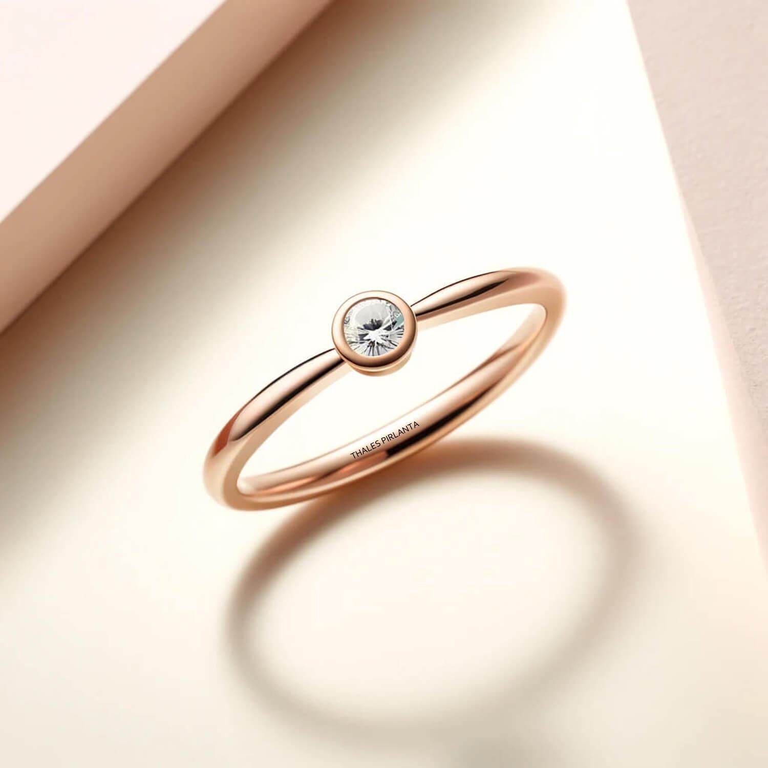 0,20 Karat Vintage Tektaş Yüzük