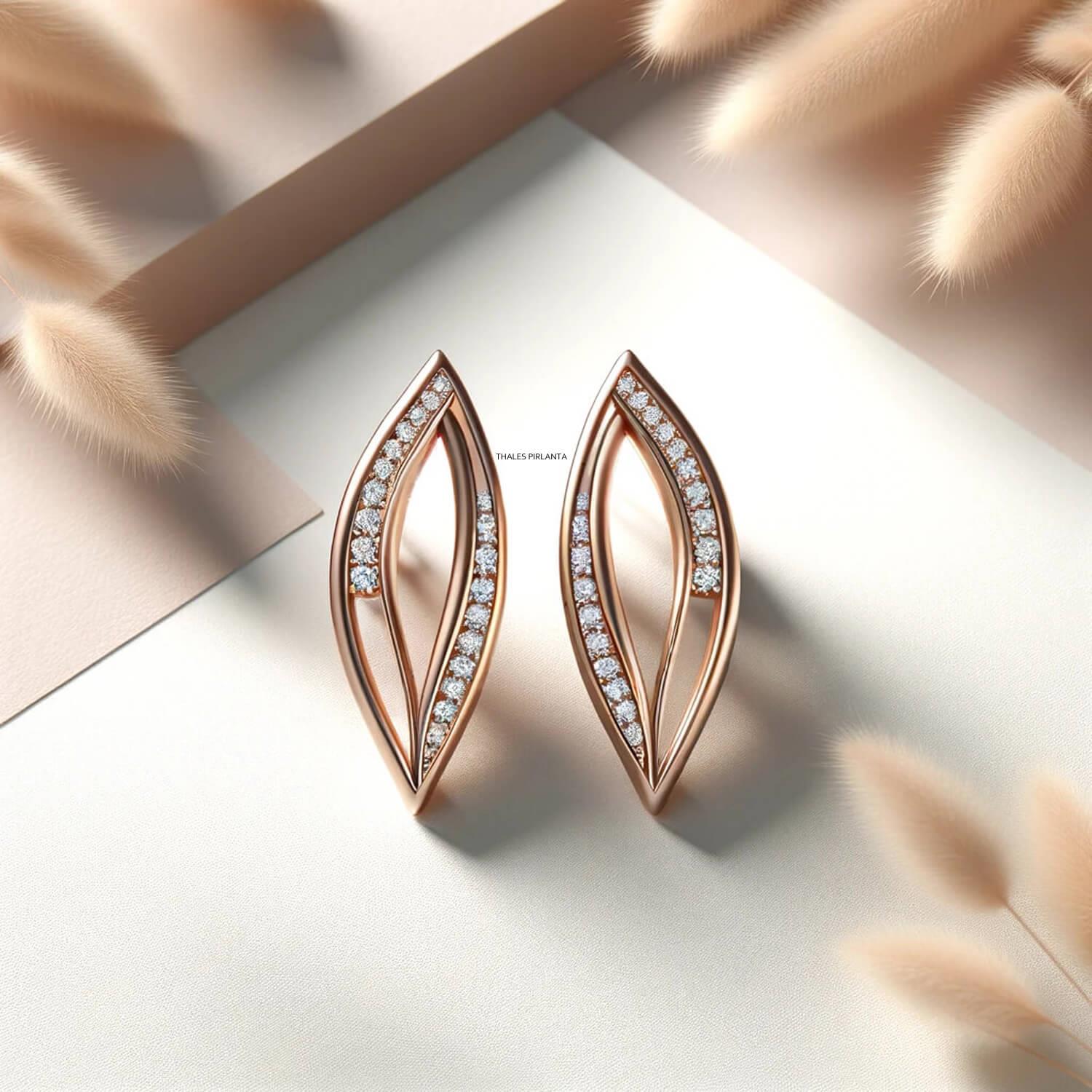 0,30 Karat Pırlanta Tasarım Küpeler