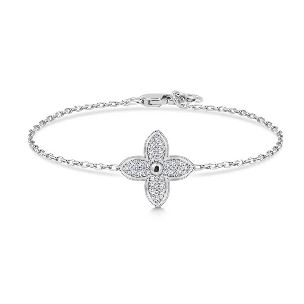 0,32 Karat Pırlantalı Yonca Bileklik