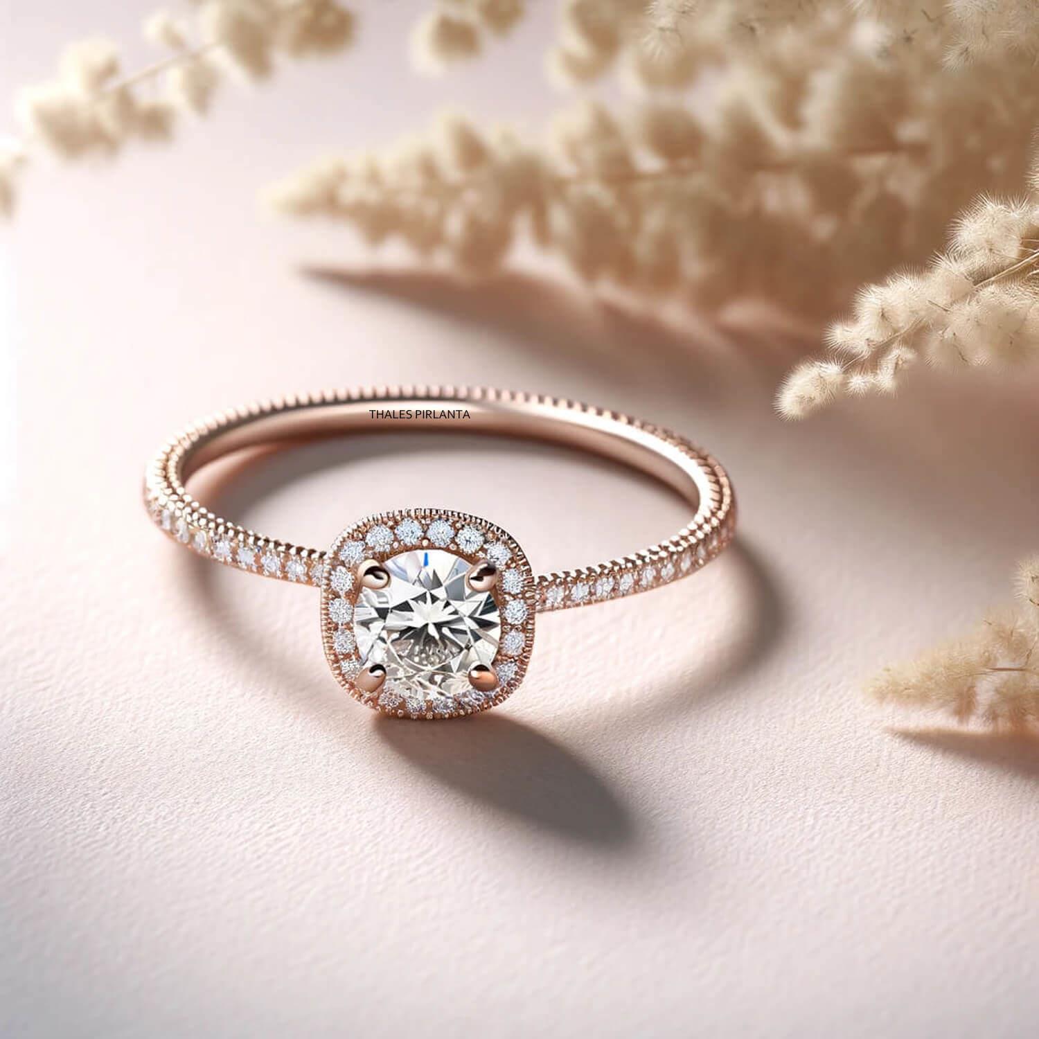 0,50 Karat Özel Tasarım Vintage Pırlanta Yüzük