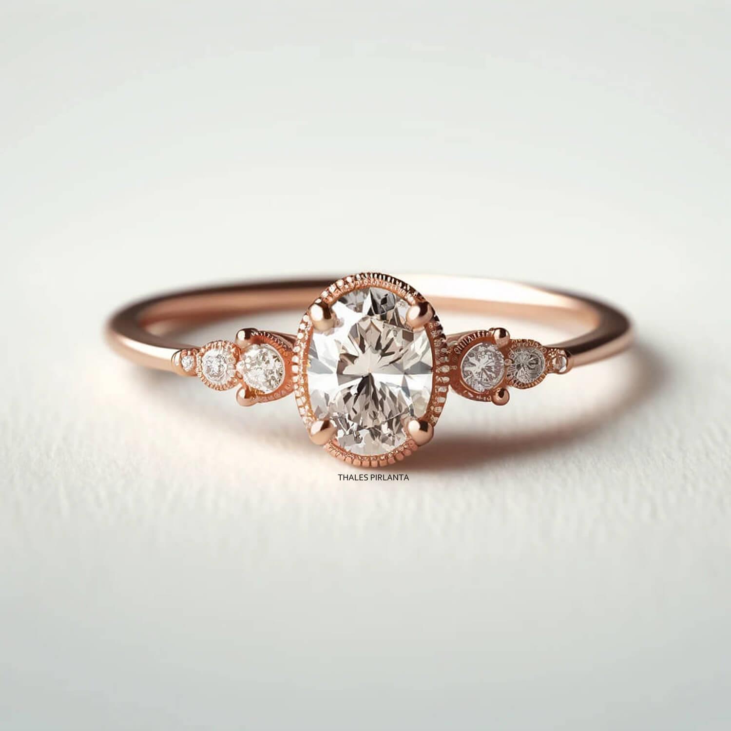 0,73 Karat Oval Vintage Yüzük