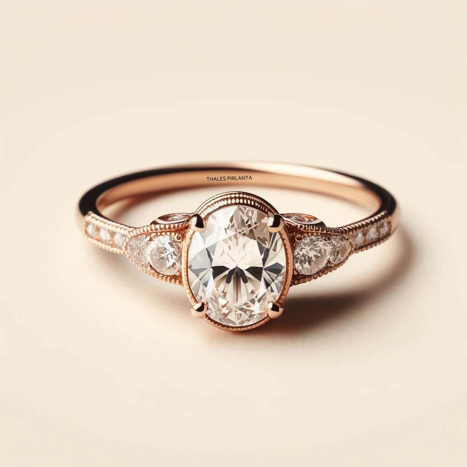 0,90 Karat Vintage Oval Yüzük