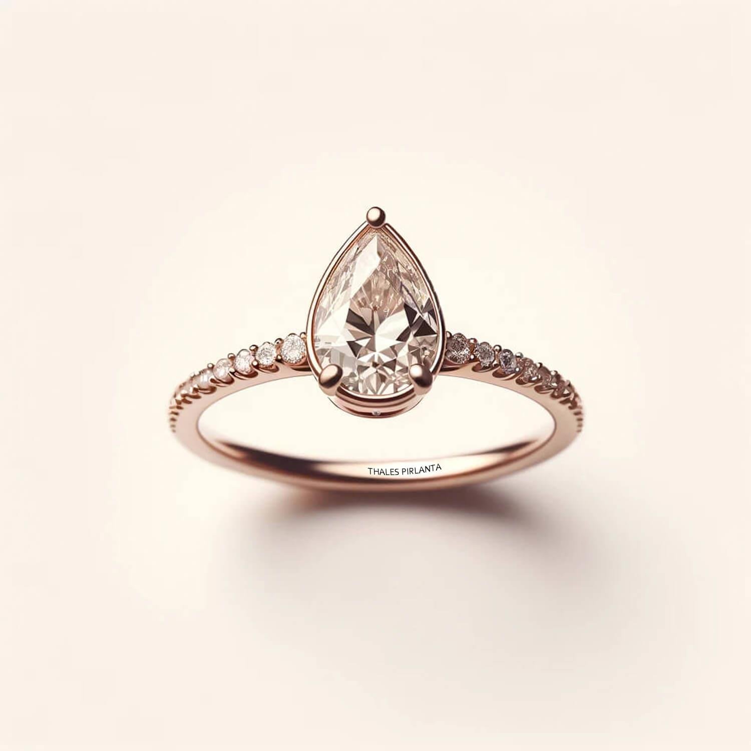 1 Karat Damla Vintage Yüzük