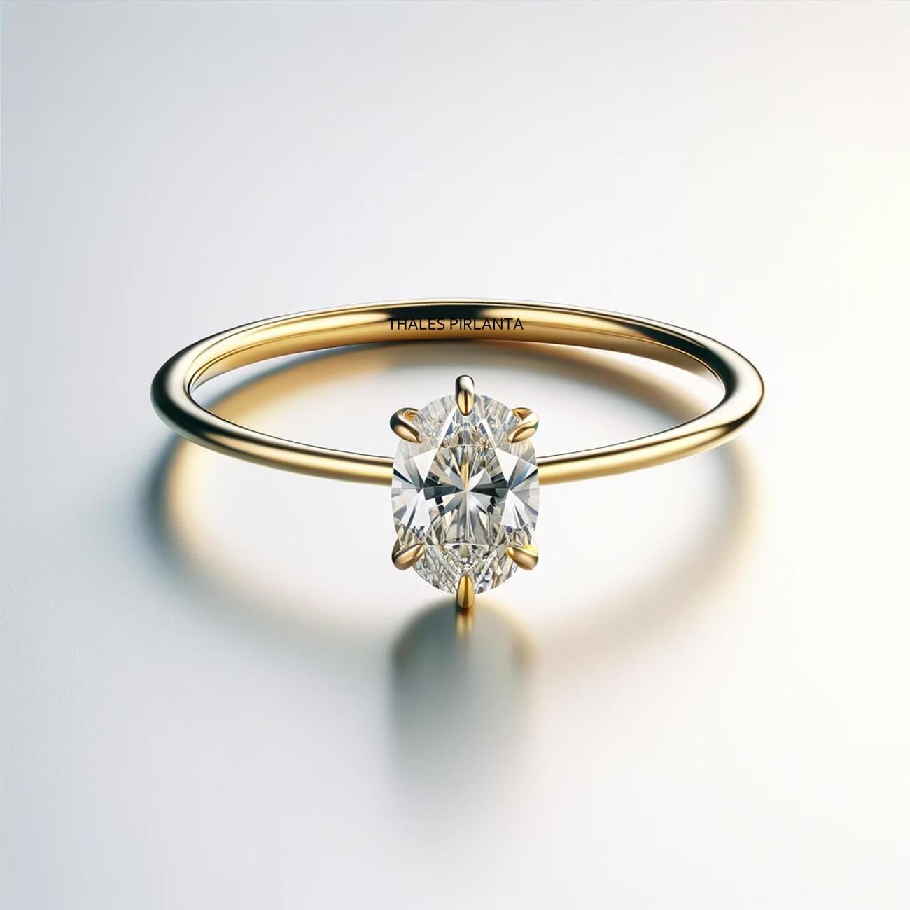 1 Karat Oval Kesim Tektaş F SI1