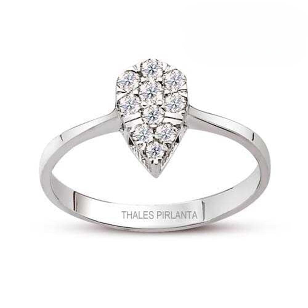 1 Karat Tektaş Damla Efektli Pırlanta Yüzük