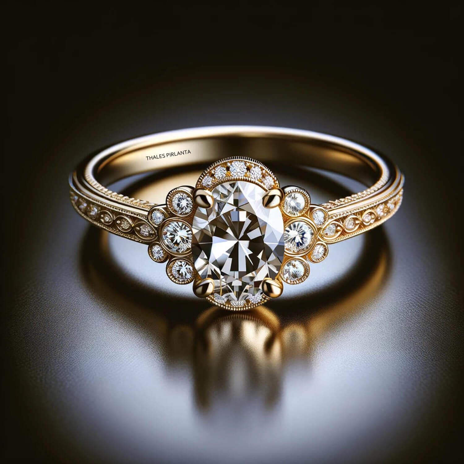 1,10 Karat Oval Vintage Yüzükler