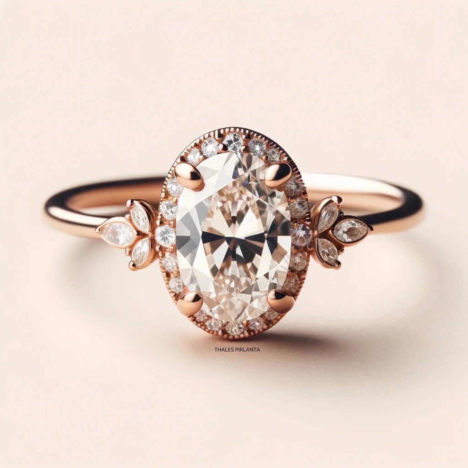 1,10 Karat Özel Tasarım Pırlantalı Vintage Yüzükler