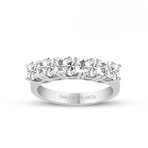 5 Taş Yüzük 1.50 Ct