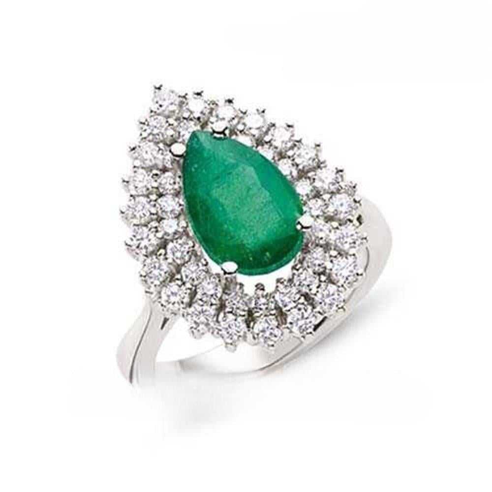 Çift Sıralı Zümrüt Taşlı Alyans