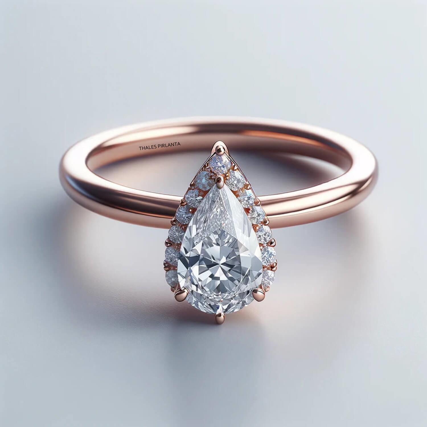 Damla Kesimli Evlilik Teklifi Yüzüğü