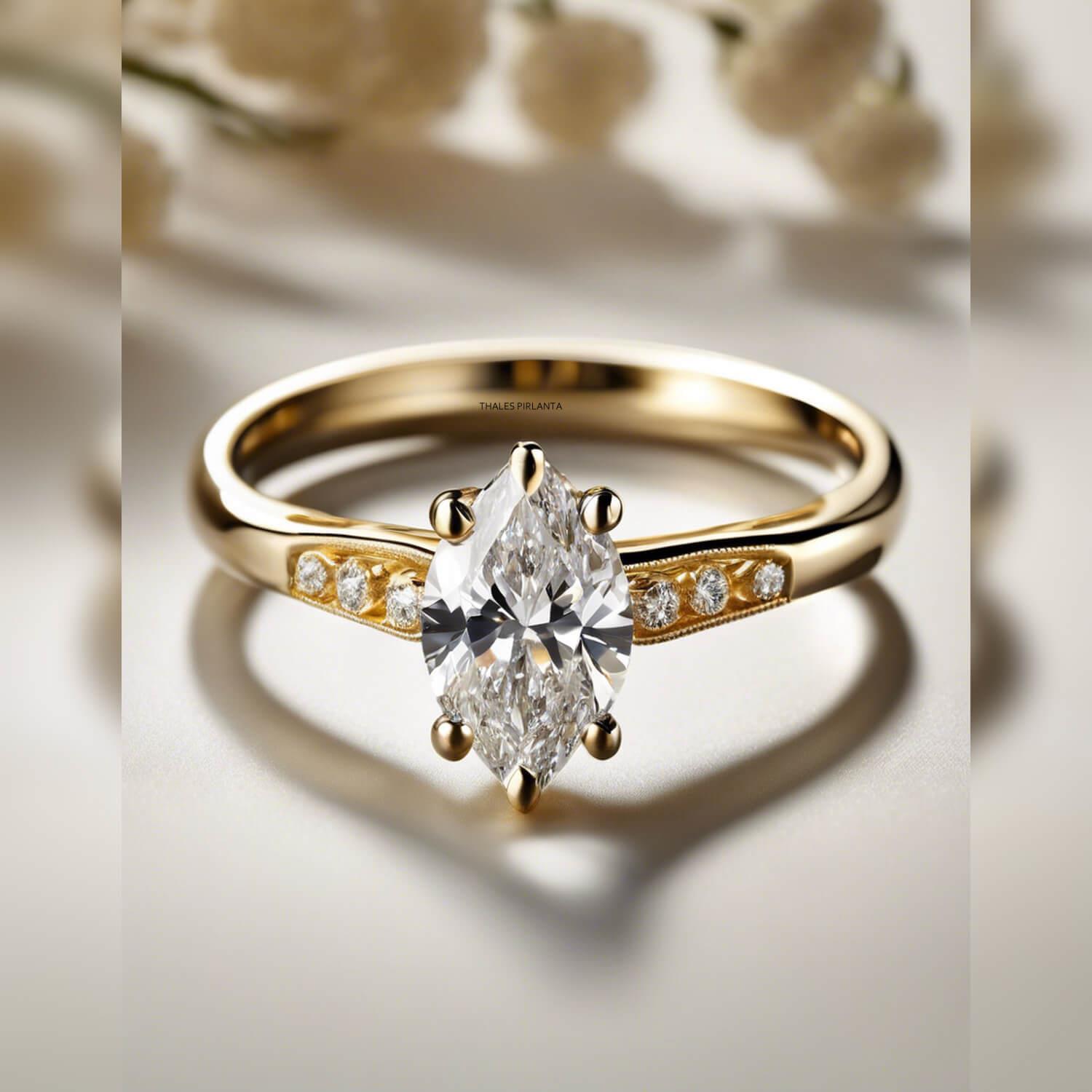 Markiz Kesim Pırlanta Yüzük