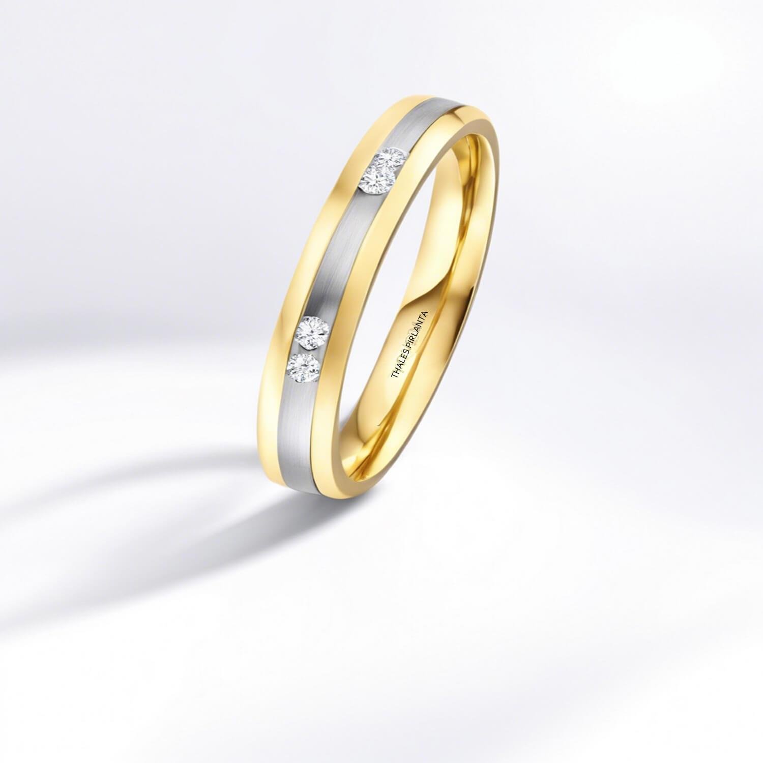 0,03 Karat Pırlanta Düğün Yüzükleri